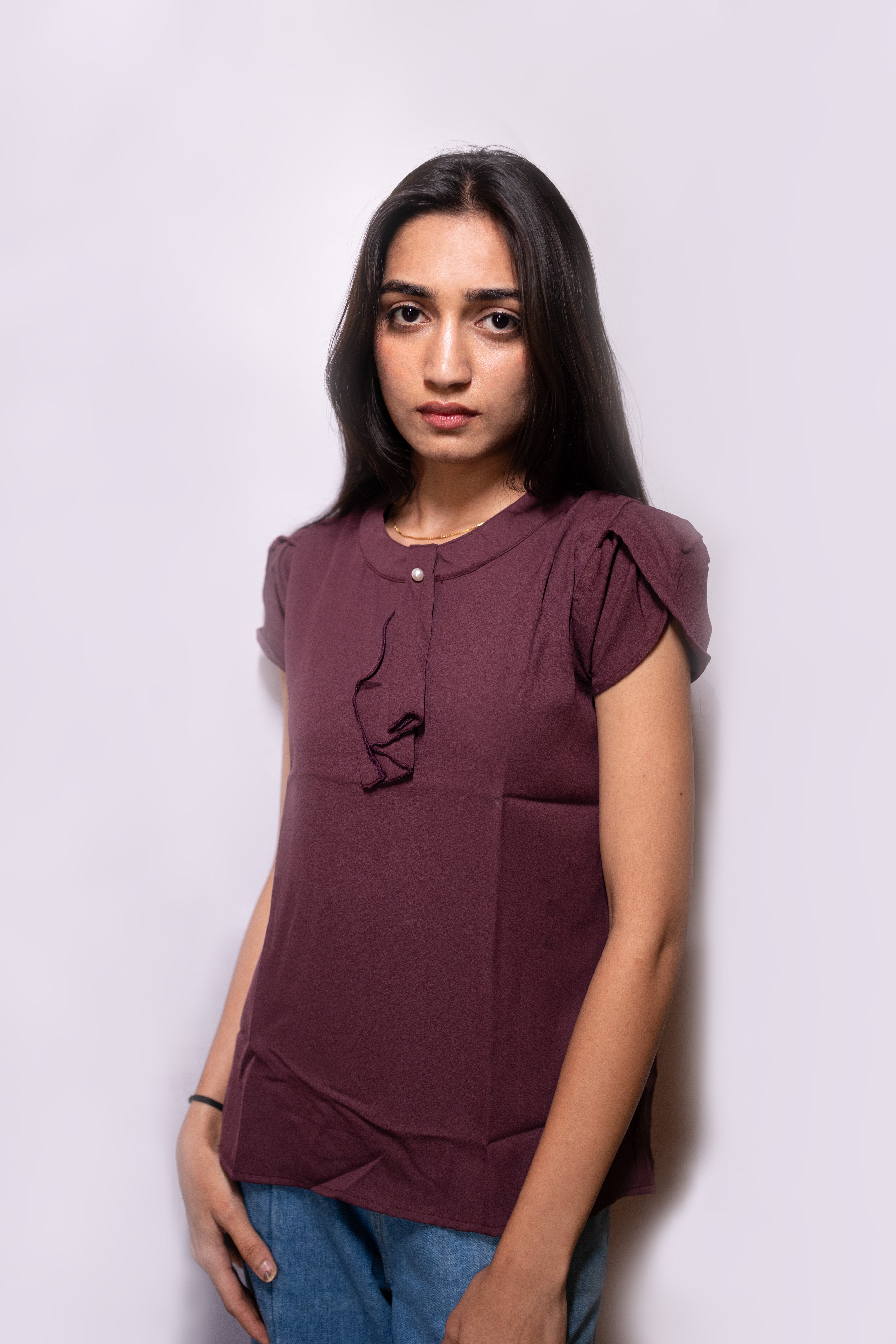 Western Top With Necktie - AZZLIAS WARDROBE